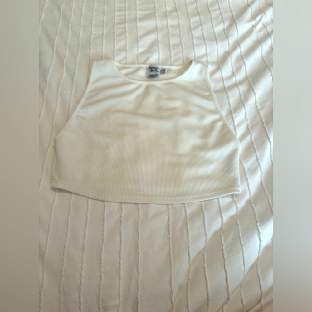 Princess Polly white cropped tank size 8